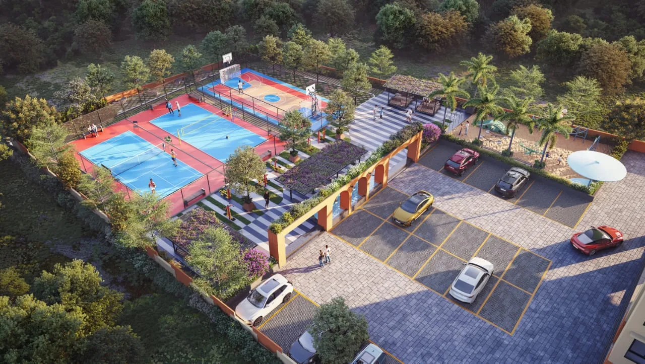 Prism City Blue Charholi 3 BHK Spacious Living Room layout